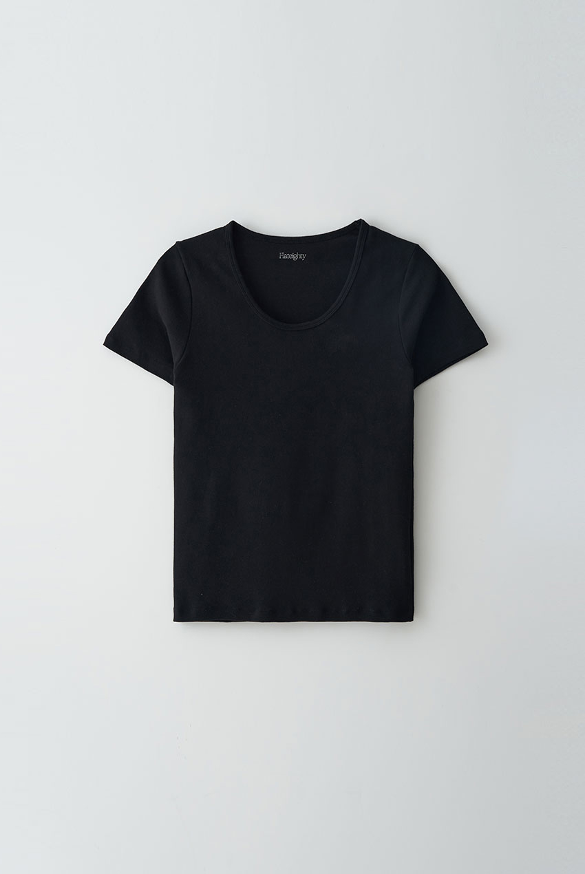 Scoop Neck T Shirts (Black)